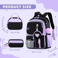 thumbnail image 2 of AoDai Love-themed schoolbag for little girls with a double shoulder strap. Large-capacity children's schoolbag with a cute little wallet and pompom pendant., 2 of 8
