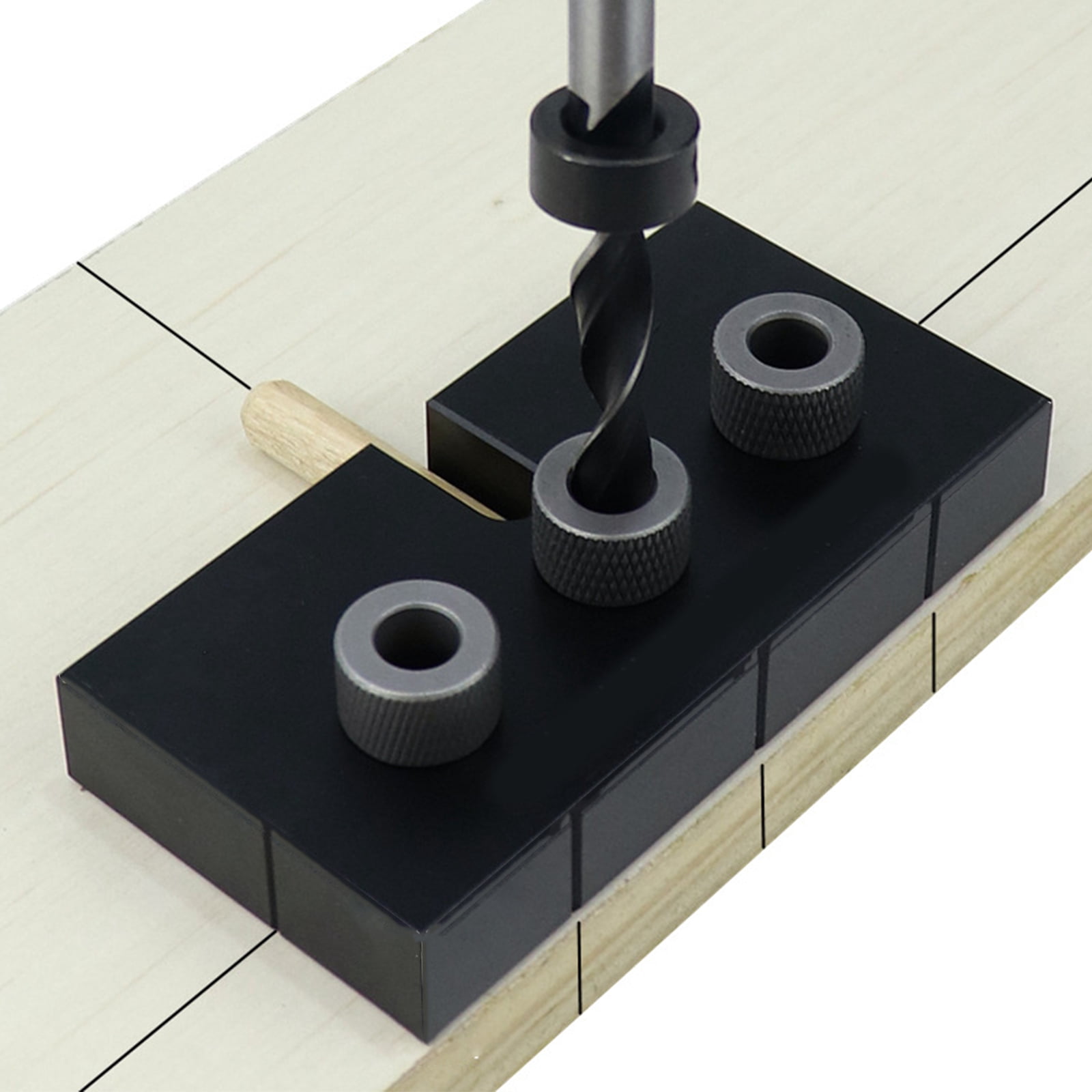 Doweling Jig Kit, 8/10/15mm Pocket Hole Jig Set With Positioning Clip,Adjustable Hole Drill Guide Puncher Locator