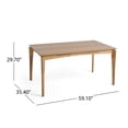 thumbnail image 5 of Solid Rubberwood Dining Table with Walnut Veneer Top, Mid-Century Modern Design, Expandable Compact Size for Small Spaces, Natural Oak Finish, Easy-Clean Surface, 5 of 8
