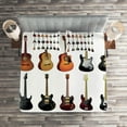 thumbnail image 2 of Ambesonne Music Quilted Coverlet 3 Pcs, Guitars Rock and Jazz, Queen Size, Multicolor, 2 of 2