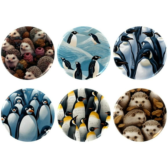Penguin Badges with Pins for Backpacks Parties Ties Hats Corporate Events Personalized Custom Photo Text Logo Button
