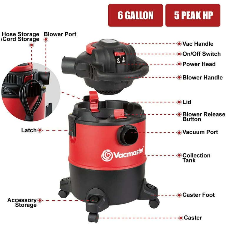 Parts  16 Gallon Wet/Dry Vac with Detachable Blower