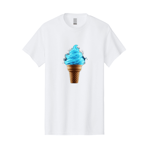 Blue-Ice-Cream-Cone Mens Graphic Tee, 100% Cotton, Casual Summer Wear BAA175