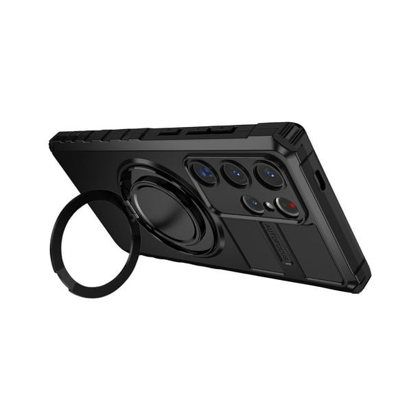 Funda Pisexur para S25Ultra con soporte magnético giratorio de 360 grados, protección integral de grado militar a prueba de golpes, funda magnética para S25U, electrónica para niños, organizador de e