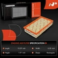 thumbnail image 2 of A-Premium Engine Air Filter Compatible with Ford Fusion 2006-2012 & Mazda 6 2009-2013 & Mercury Milan 2006-2011, 2.3L 2.5L, Flexible Panel, Replace# 6E5Z9601EA, 2 of 8