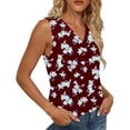 thumbnail image 3 of Mujeres sin mangas Tops verano no posicionado impreso rayas V-cuello capa base blusa casual, Mujeres V-cuello de verano Tops, 3 of 6