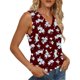 thumbnail image 3 of Mujeres sin mangas Tops verano no posicionado impreso rayas V-cuello capa base blusa casual, Mujeres V-cuello de verano Tops, 3 of 6