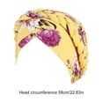 thumbnail image 3 of Turban Imprimé Confortable Respirant Multicolore Couche Unique Bonnet de Cheveux Accessoires pour Femmes Jaune, 3 of 6