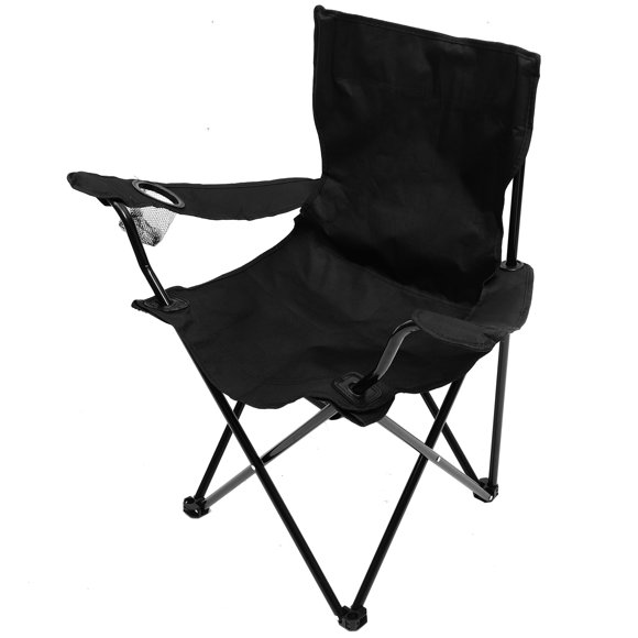 IFANLANDOR Small Portable Folding Chair Black Lightweight Camp Chair for Outdoor Activities