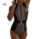 thumbnail image 2 of Soidarity Traje de baño Mujer Estampado vintage Patrón Traje de baño Cremallera frontal Traje de baño Ropa de playa Traje de baño XL Soidarity OD001435-04, 2 of 6