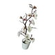 thumbnail image 4 of Jarrón de flores artificiales con arreglo de flores de seda de ciruelo simulado con Blanco, 4 of 9
