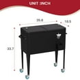 thumbnail image 3 of YRLLENSDAN,80 Quart,Coolers with Wheels,Rolling Ice Chest Cooler Cart,Hard Cooler,with Handle and Corkscrew,Portable,Suitable for Indoor and Outdoor Use,Black, 3 of 7