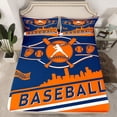 thumbnail image 2 of Castle Fairy Children Teens Sport Baseball Full Size Sheets 4-Piece,Ball Gamer Breathable Bed Sheets,Grey Blue Lightweight Sheet Sets,Microfiber Bedroom Decor, 2 of 7