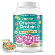 Orgain Organic Vegan 21g Protein Powder, Plant Based, Fruity Cereal 2.03lb
