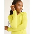 thumbnail image 2 of Free Assembly Women’s and Women's Plus Cozy Yarn Crewneck Sweater with Long Sleeves, Lightweight, Sizes XS-4X, 2 of 5