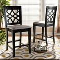 thumbnail image 2 of Bowery Hill Grey Upholstered Wood Counter Stools (Set of 2), 2 of 8