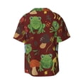 thumbnail image 7 of Picia Frogs and Mushrooms Men's Linen Shirts Short Sleeve Cuban Beach Shirts Casual Shirts Button Down Shirt for Men Beach Summer Wedding Shirt-Small, 7 of 7