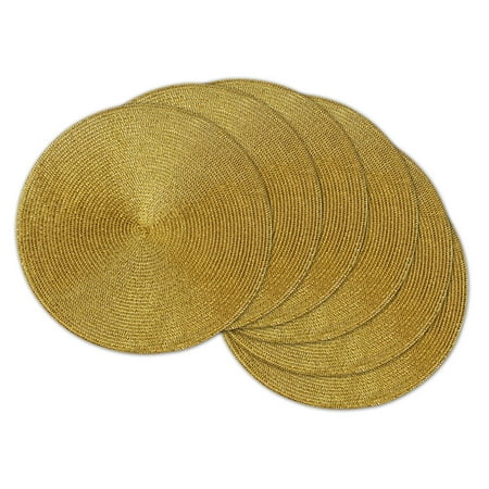 gold metallic round placemats placemat woven table decorative contemporary designed holiday imports silver braided dii charger indoor outdoor