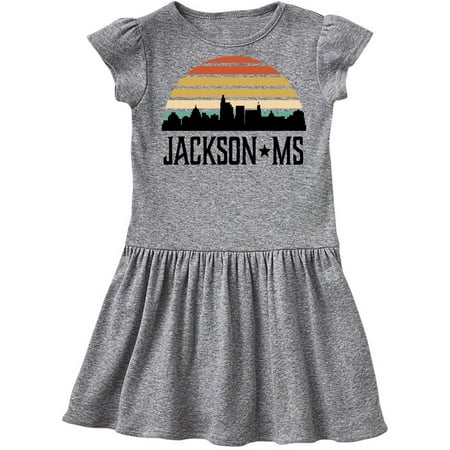 

Inktastic Jackson Mississippi Skyline Retro Gift Toddler Girl Dress