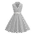 thumbnail image 3 of JAJAHO Girls Vintage Dresses Polka Dot 50S Girl Dress Summer Sleeveless Notched Lapel Flowy Swing A-Line Midi Dress Formal Party Wear For Kids 3-8Y, 3 of 3