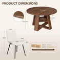 thumbnail image 2 of Hawsaiy 5 Piece 43.3" Round Dining Table Set for 4, Modern Wood Kitchen Table with Storage Shelf & 4 PU Leather Upholstered Dining Chairs, Dining Room Furniture Set for Apartment, 2 of 8