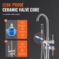 thumbnail image 4 of Freestanding Tub Filler Floor Mounted, Bathtub Faucet with Shower Mixer, Dual Water Modes, 360° Swivel Spout for Bathing, Showering & Toilet Flushing, 4 of 10