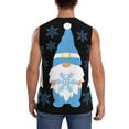 thumbnail image 4 of Lsque Christmas Gnome Snowflake Print Men's Cotton Blend Sleeveless Muscle Shirts (S-3XL)- Moisture Wicking, Odor Protection, UPF 30+,XX-Large, 4 of 8