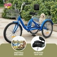 thumbnail image 2 of Dextrus Adult 24" 7 Speed Adjustable Seat Tricycle with Front & Rear Basket, Blue, 2 of 8