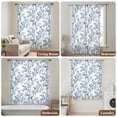 thumbnail image 5 of Navy Blue Spring Floral Semi Sheer Curtains Drapes for Living Room, Bedroom, French Doors Window 72 Inches Long, Elegant Pastoral Flowers Rod Pocket Chiffon Curtain Drapery Voile Draperies Panel, 5 of 8