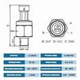 thumbnail image 3 of 500 PSI 1/8"NPT Thread Pressure Transducer Sensor for Oil Fuel Water Air, 3 of 11