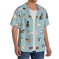 thumbnail image 4 of Naloa Dog Pets Men's Loose Fit Cuban Collar Short-Sleeve Shirt with Button-down and Chest Pocket for Everyday Wear Outings - Small, 4 of 7