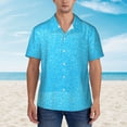 thumbnail image 2 of Pofeuu Sky Blue Glitter Print Hawaiian Shirt for Men Sleeves Casual Button Down Summer Beach Dress Shirts T-Shirts,Small, 2 of 7