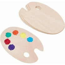 Wooden Painting Palette Oval for DIY Art Craft Painting BurlyWood 298x196x3mm 4pcs/set
