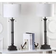 thumbnail image 2 of Safavieh Lighting Collection Estilo Column Dark Grey 36-inch Bedroom Living Room Home Office Desk Nightstand Table Lamp (Set of 2) - LED Bulbs Include, 2 of 4