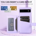 thumbnail image 2 of ELEHOLD Wallet Crossbody for Google Pixel 7 Pro Case with Lanyard Wrist Strap Credit Card Holder, PU Leather Protective Phone Case with Ring Holder,Purple, 2 of 8