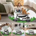 thumbnail image 6 of Round Area Rug 8Ft, Golf Non-slip Area Rugs Carpet for Living Room/Bedroom/Bathroom/Kitchen, Green Forest Tree Balls Clubs Sports Cartoon Washable Throw Floor Mat Indoor Outdoor Entrance Doormat, 6 of 9