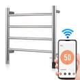 thumbnail image 1 of Graflsoa Smart WiFi-Enabled 24V Stainless Steel Heated Towel Rack with AI Timer, Fast Heating, IPX4 Waterproof, and Dual Installation Options (Silver, US/EU/UK Plug), 1 of 7