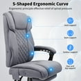 thumbnail image 5 of Hoffree Massage Office Chair 400LBS Executive Office Chair Massage and Footrest Big and Tall Office Chair with Heated Lumbar Support, Ergonomic Computer Desk Chair Reclining High Back Fabric Office, 5 of 8