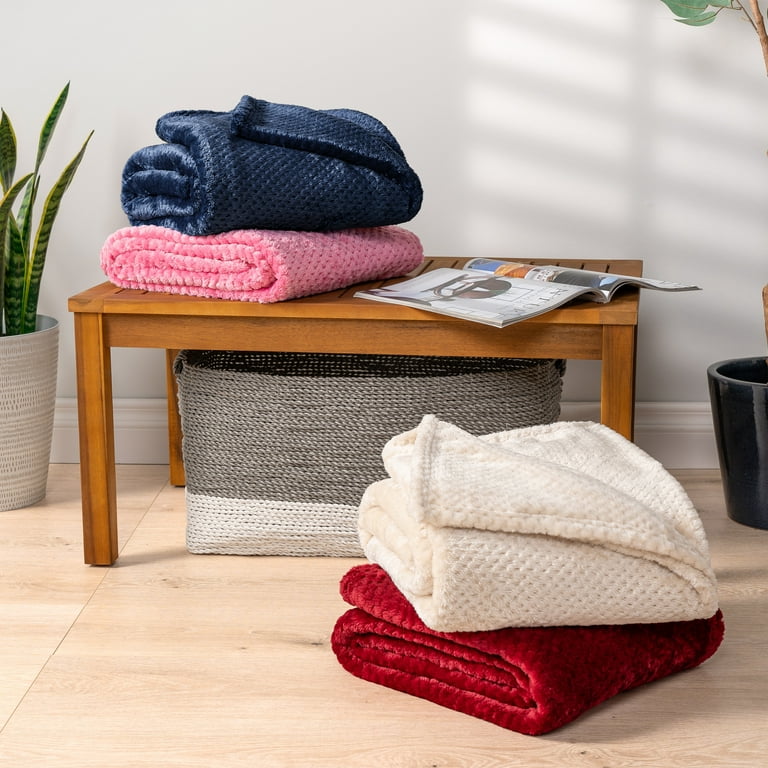 Buryeah Flannel Fleece Throw Blanket Bulk Pack - 12 Pack, 50x60 Inch, Wavy Design, Khaki, OEKO-TEX Certified