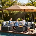 thumbnail image 3 of XIZZI 7-Piece Outdoor Sectional Furniture Sets, Wicker Patio Conversation Set with Cushions and Coffee Table, All-Weather Patio sets for Backyard, Garden,Gray, 3 of 9