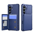 thumbnail image 2 of ELEHOLD For Samsung Galaxy S26 Wallet Case, Shockproof Rugged PC+ TPU Flip Kickstand Card Slots Cover,Darkblue, 2 of 8