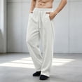 thumbnail image 5 of Casual Pants for Men Drawstring Waist Wide-Leg Loose-Fitting Long Pants Sports Pants With Pockets Sizes XS-2XL, 5 of 7