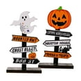 thumbnail image 3 of 2 Unids Mesa de Halloween Decoración Fantasma Calabaza Fiesta de Halloween Decoraciones Centro de Mesa Letrero de Madera para Bar Rústico, 3 of 9