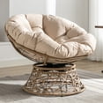 thumbnail image 2 of ZAFLY Wicker Papasan Chair, 360° Swivel Leisure Chair, Comfy Accent Chair - Beige, 2 of 11