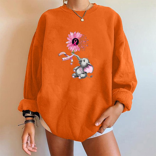 Amzcrzy Chandail pour Femmes Chandails à Imprimé Rond pour Femmes Coupe Ample Chandails à Manches Longues Sans Capuche Chandails à Manches Longues pour Femmes Chandail à Enfiler Chandail à Col Rond Chandail pour Femmes TG