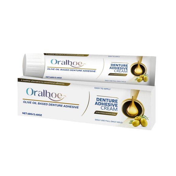 Crème Adhésive pour Dentier à Base d'Huile d'Olive