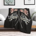 thumbnail image 5 of Vintage American Flag Throw Blanket, Soft Cozy Warm Flannel USA Patriotic Black Blanket for Couch Sofa Bed, 60"x80", 5 of 6
