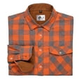 thumbnail image 3 of SWISSWELL Men's Casual Plaid Shirts Button Down Long Sleeve Jackets Shirt with Chest Pocket Checked Shirt Jacket Thicker and Warmer for All Seasons Orange L, 3 of 6