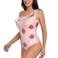 thumbnail image 2 of Haiem Hand Drawn Strawberry Women's One Piece Swimsuits Tummy Control One Shoulder Bathing Suits Ruffle Swimwear-XX-Large, 2 of 8