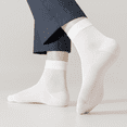 thumbnail image 3 of Sookeceks 6 Pairs Thin Mulberry Silk Crew Socks for Men, Mesh Breathable Socks Above Ankle Socks for Casual Dress Size 7-11, 3 of 8